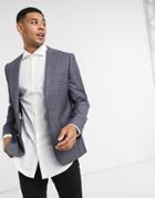 Farah Gray Check Slim Fit Suit Jacket-grey