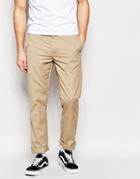 Edwin Union Chinos Straight Fit Twill In Beige Unwashed - Light Khaki