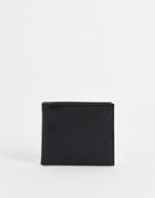 Polo Ralph Lauren Leather Bifold Wallet In Black With All-over Logo