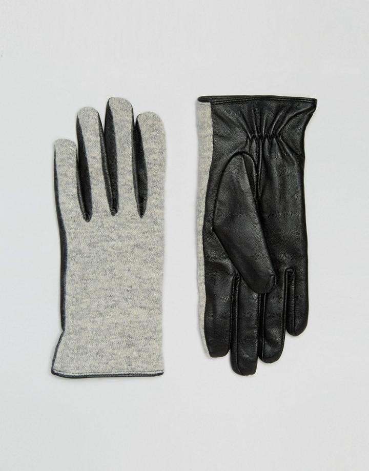 Vila Mix Wool Gloves - Gray
