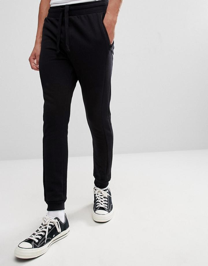 Stradivarius Paneled Joggers In Black - Black