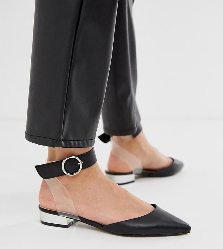 Blink Pointed Flat Ballet Shoes - Black