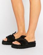 Asos First Class Bow Chunky Sandals - Black
