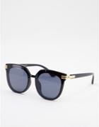 Aj Morgan Oversized Sunglasses With Gold Detail-black