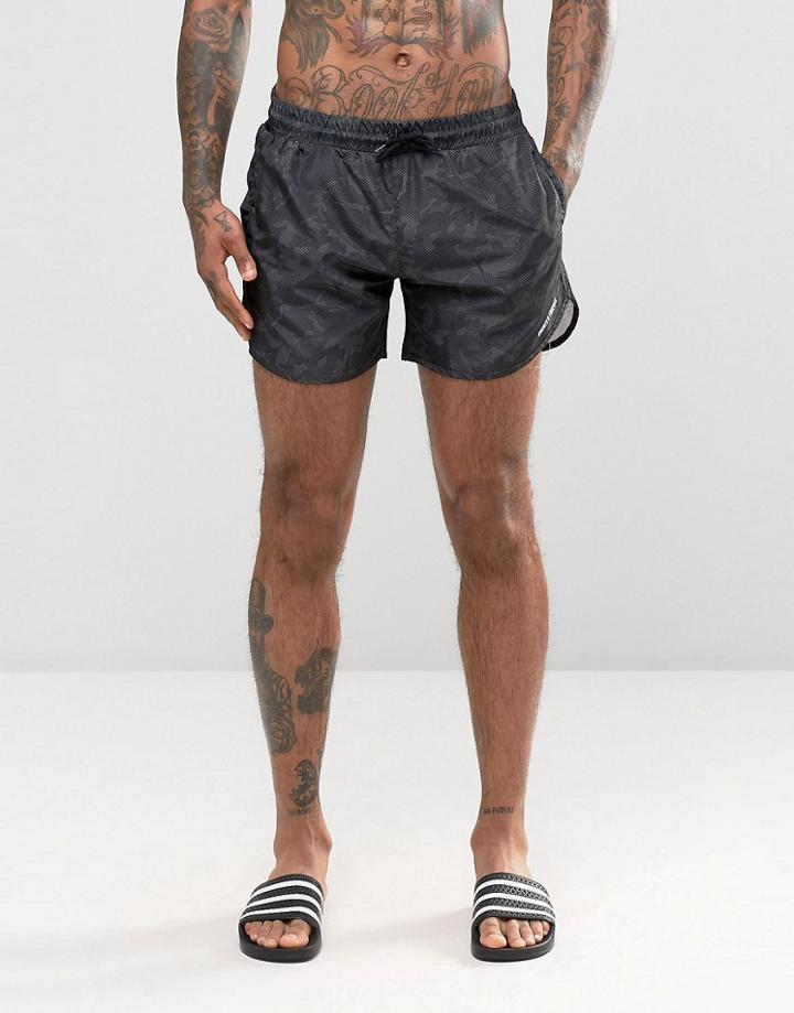 Cheats & Thieves Mid Length Swim Shorts In Camo - Green
