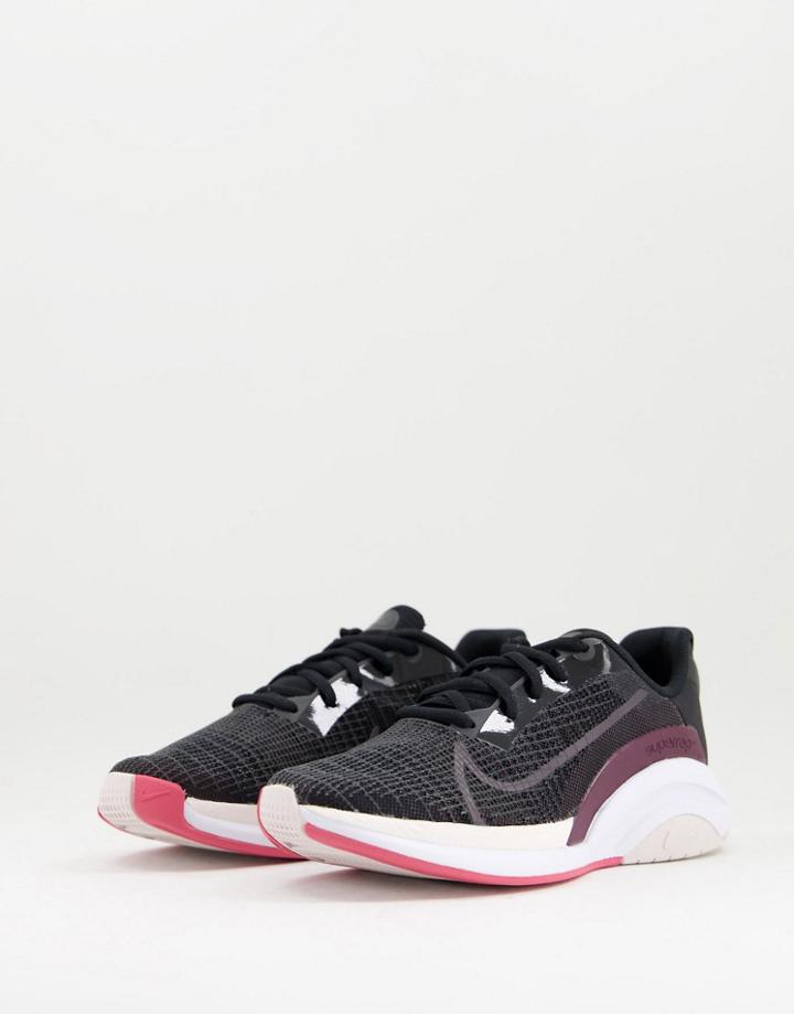 Nike Training Zoomx Superrep Surge Sneakers In Black/metallic Mahogany
