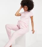 Asos Design Maternity Exclusive Lounge Super Soft Rib Tee & Sweatpants Set In Pink