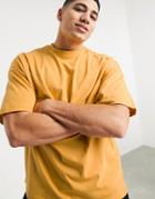 Asos Design Oversized T-shirt In Mustard-orange
