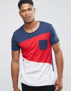 Esprit Color Block Cut & Sew T-shirt - Navy