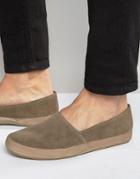 Frank Wright Havana Suede Espadrilles In Taupe - Brown