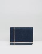 Lotus Envelope Clutch Bag - Navy