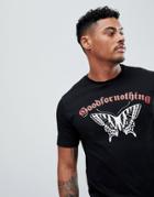 Good For Nothing Muscle T-shirt In Black With Butterfly Logo - Black