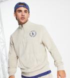 Polo Ralph Lauren X Asos Exclusive Collab Half Zip Sweatshirt With Small Circle Logo In Stone-white