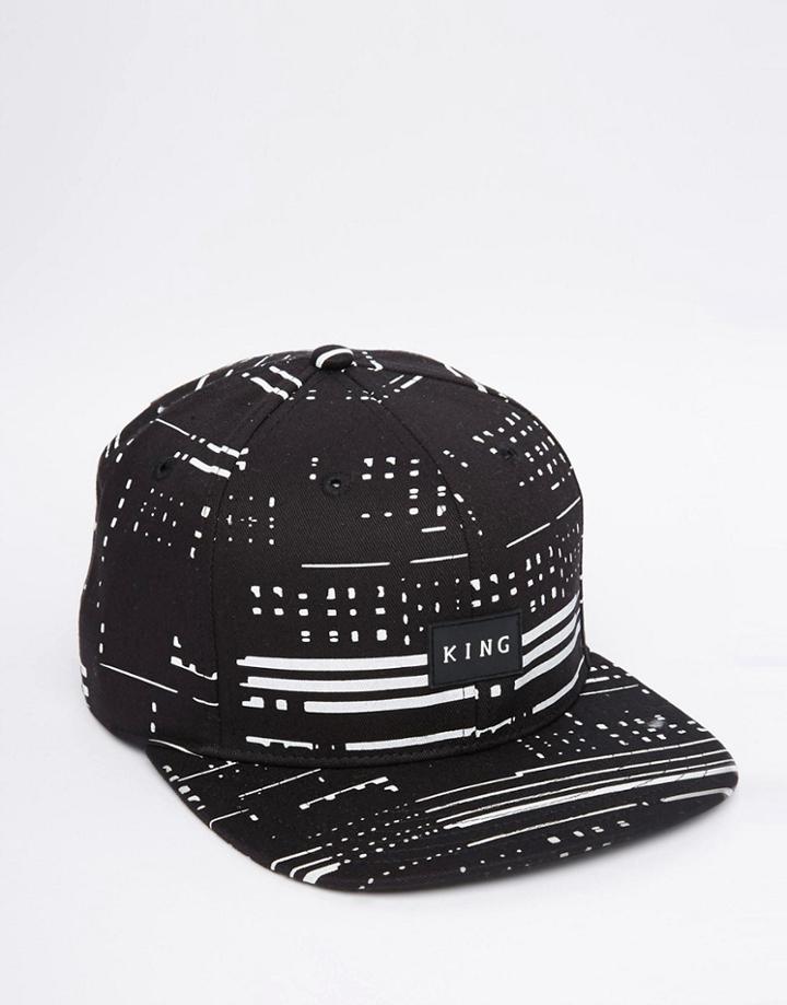 King Apparel Glitch Snapback Cap - Black