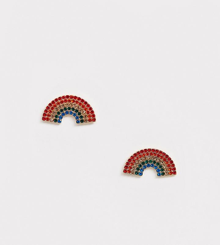 Monki Rainbow Stud Earrings - Multi