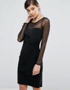 Coast Reeva Mesh Insert Dress - Black