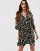 Mango Paisley V Neck Dress