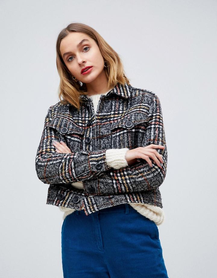 Free People Eisenhower Slouchy Checked Jacket