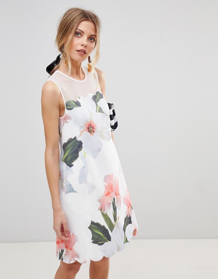 Ted Baker Caprila Mini Dress In Chatsworth Floral - White