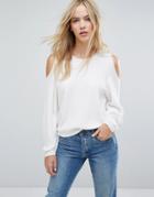 Weekday Knit Sweater With Cut Out Detail - White