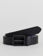 Asos Design Smart Skinny Reversible Belt In Black And Navy Faux Leather - Black