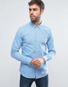 Farah Steen 2 Color Shirt Slim Fit Buttondown Oxford In Blue - Blue