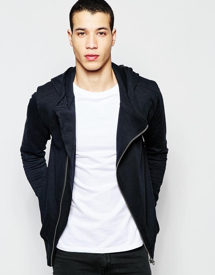 Selected Homme Zip Hood Sweat - Caviar