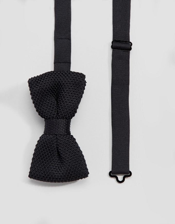 Devils Advocate Black Knitted Bow Tie - Black