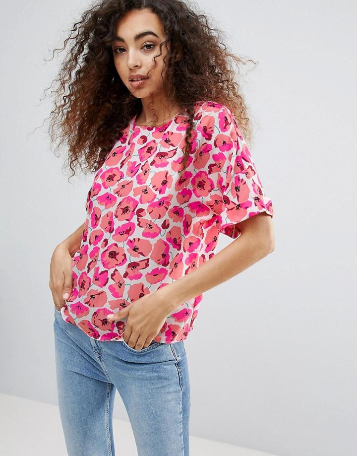 Warehouse Poppy Print Top - Multi