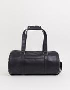 French Connection Faux Leather Barrel Carryall-black