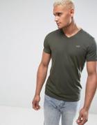 Hollister V-neck T-shirt Slim Fit Icon Logo In Olive - Green