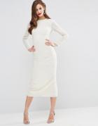 Asos Red Carpet 20s Beaded Midi Dress - Cream
