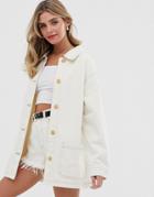 Pull & Bear Denim Jacket Two-piece In Beige - Beige