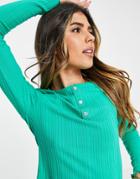 Only Zenia Long Sleeve Top In Green