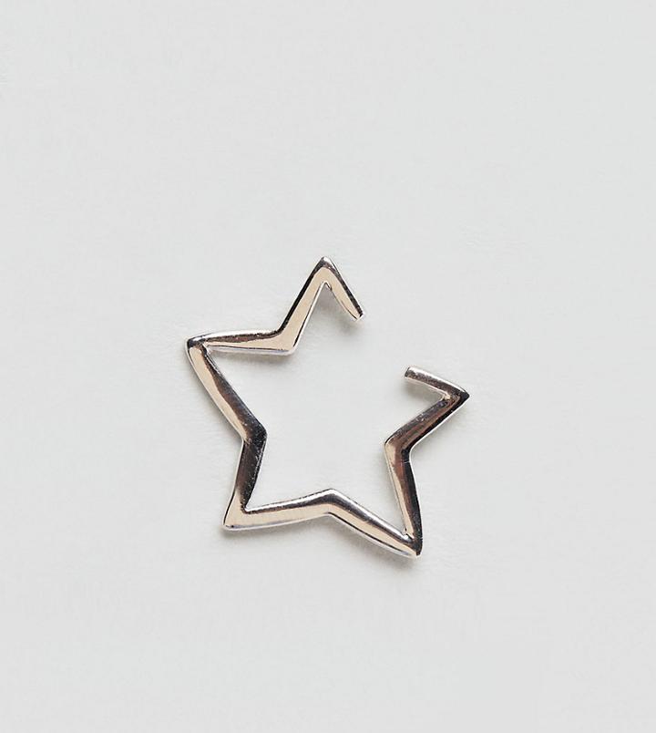 Designb London Sterling Silver Star Ear Cuff - Silver