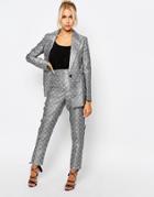 Fashion Union Suit Pants In Tile Print Co-ord - Gray