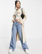 Urban Revivo Trench Coat With Belt In Cream-green