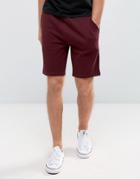 Asos Jersey Shorts In Burgundy - Red