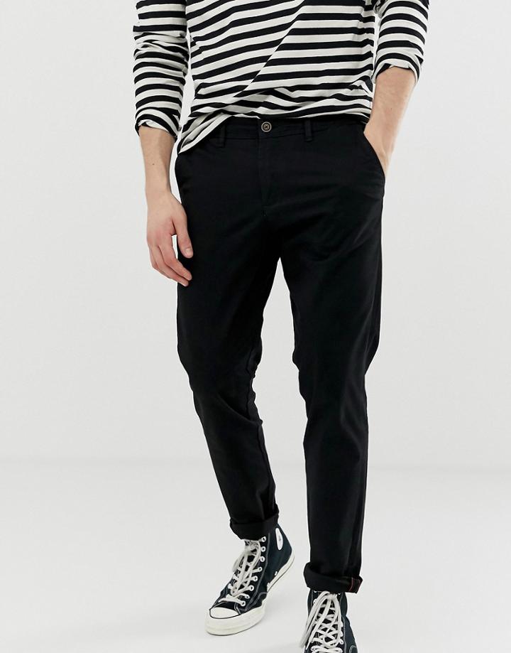 Jack & Jones Slim Fit Chinos In Black - Black