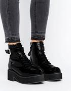 Asos Ruthless Chunky Lace Up Boots - Black