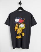 Tommy Jeans X Garfield Unisex Back Print T-shirt In Black