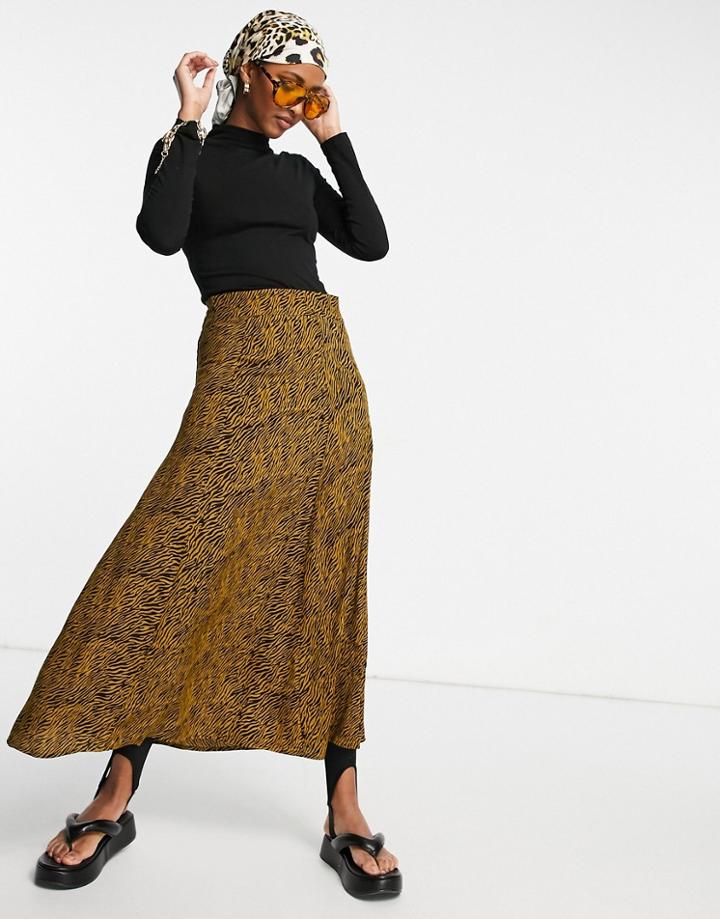 Vila A-line Midi Skirt In Print-multi