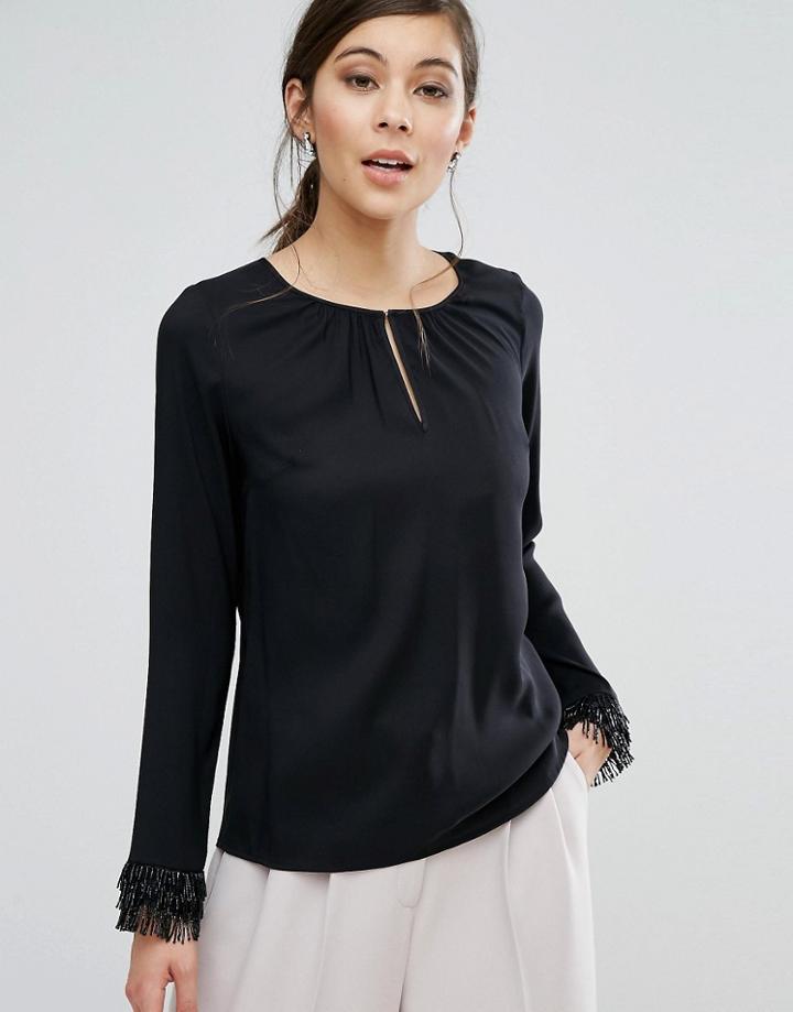 Coast Alma Lace Cuff Blouse - Black