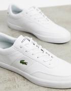 Lacoste Court Master Perf Stripe Sneakers In White Leather