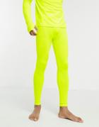 Asos 4505 Ski Base Layer Leggings In Neon-yellow