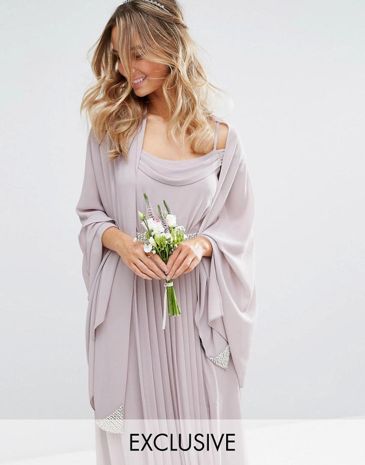 Tfnc Wedding Embellished Diamond Cover Up - Gray