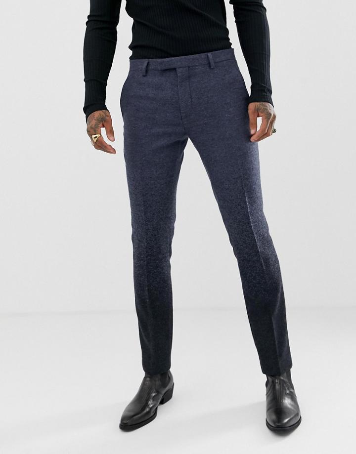 Twisted Tailor Super Skinny Suit Pants In Navy Ombre-blue