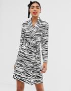 Unique21 Zebra Print Wrap Dress - Multi