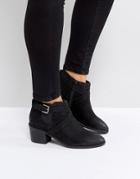 Rule London Strappy Low Leather Boot - Black