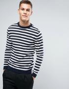 Jack & Jones Premium Stripe Sweater - Navy
